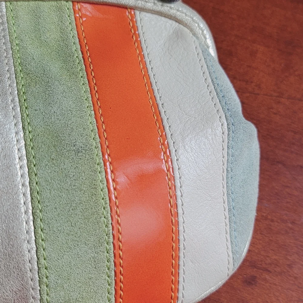 Rare Coach Legacy Patchwork Leather Framed French Purse Ball Chain Crossbody - Picture 11 of 16